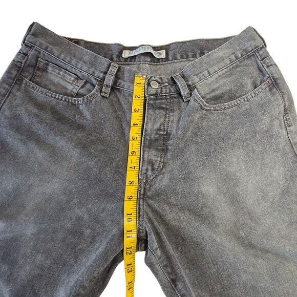 Express Mens Button Fly Denim Jeans Bootcut Washed Black Medium Rise Sz 36Wx30L - Picture 10 of 13